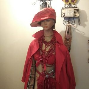 Red Burberry Women's Trench Coat